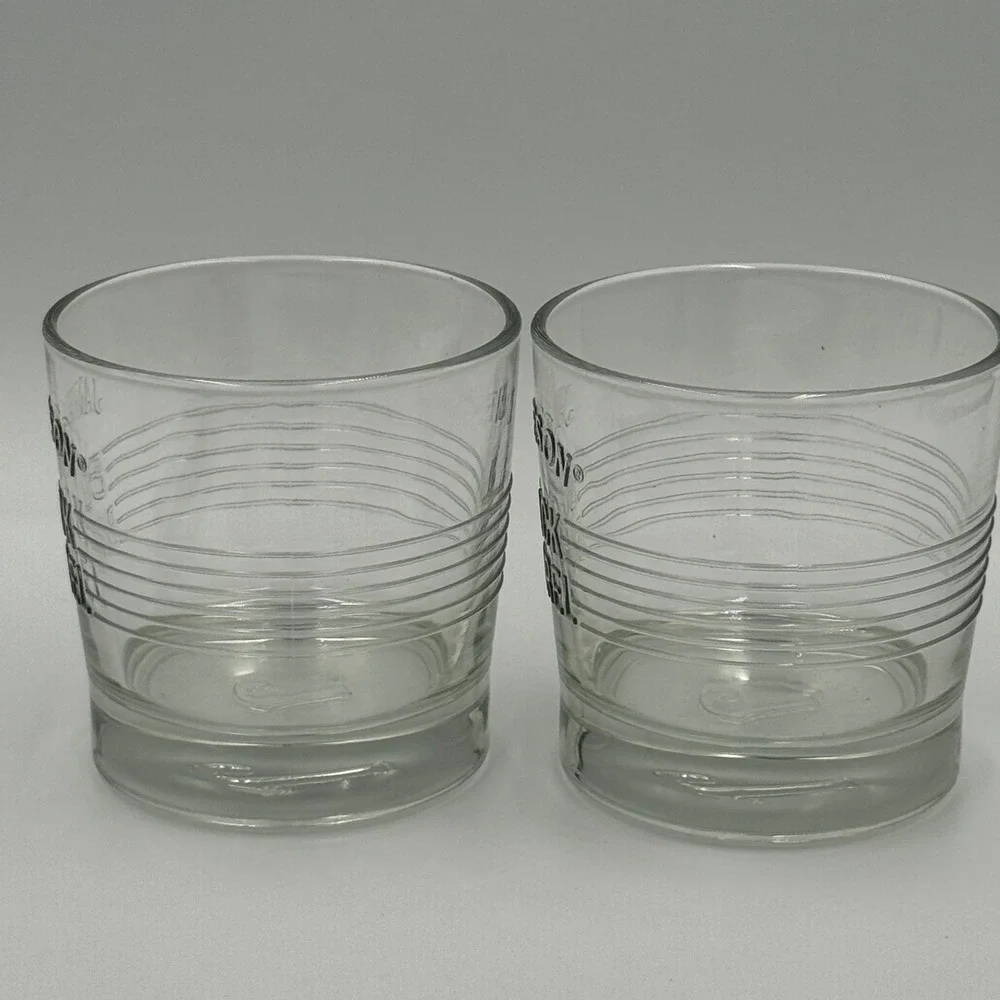 Set of 2‎ Jameson Black Barrel Whiskey Rocks Glasses Embossed Logo